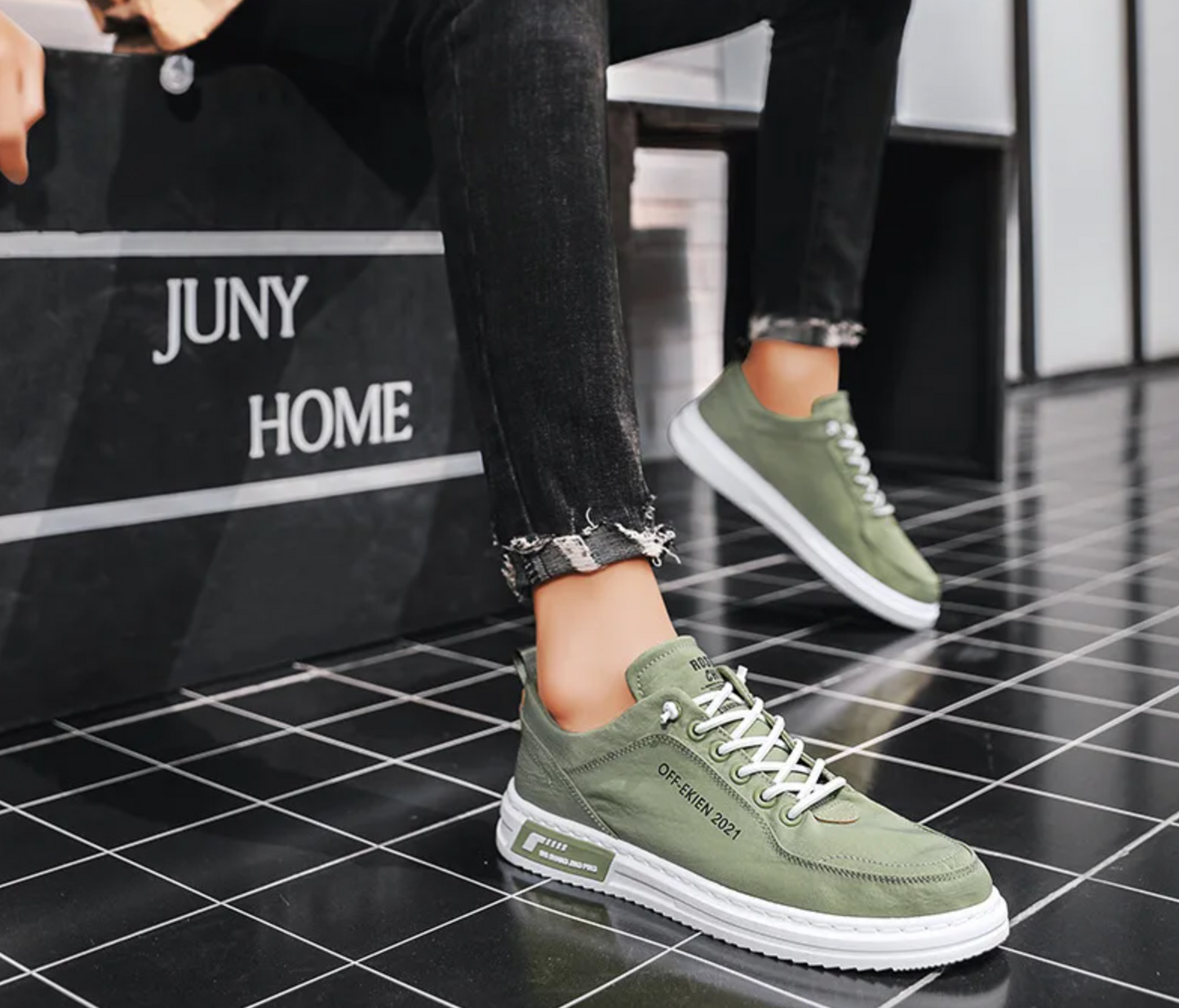[COLLECTION 2025] Chaussures de tennis décontractées en cuir véritable - Tiendes Ekien Porsehc