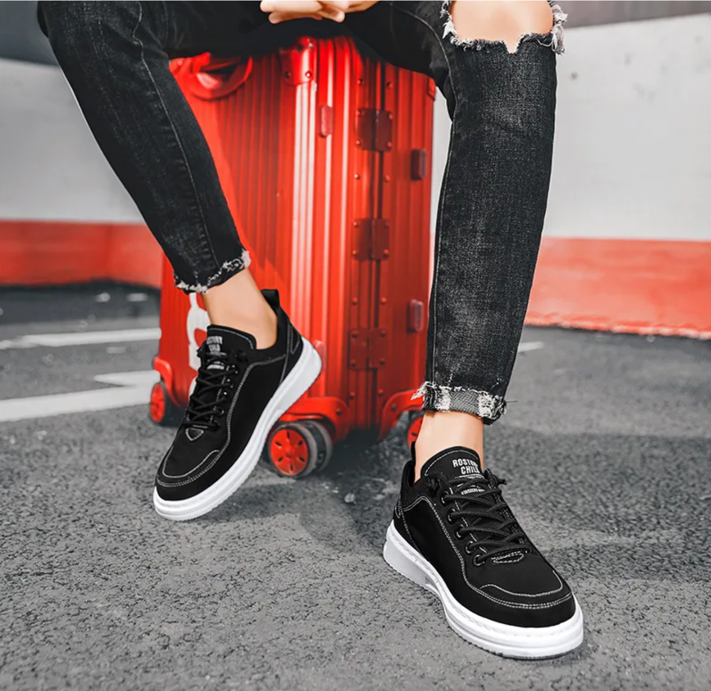 [COLLECTION 2025] Chaussures de tennis décontractées en cuir véritable - Tiendes Ekien Porsehc